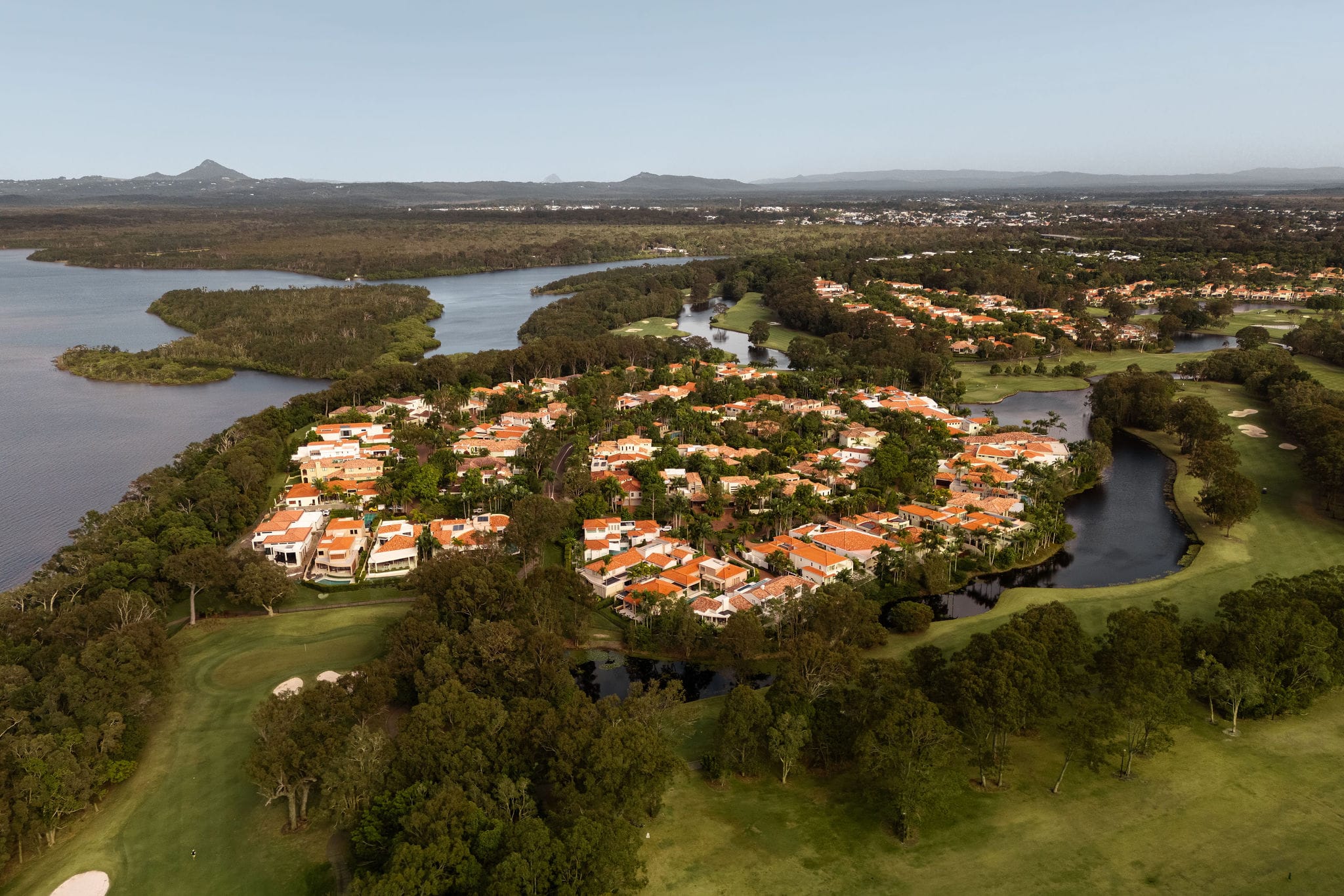 Noosa Heads coastline and bushland from above